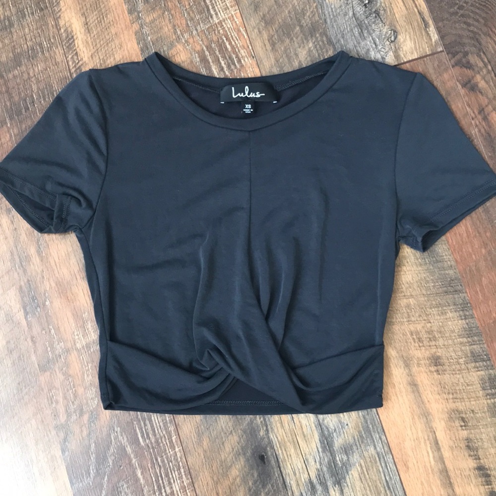 Gray crop top